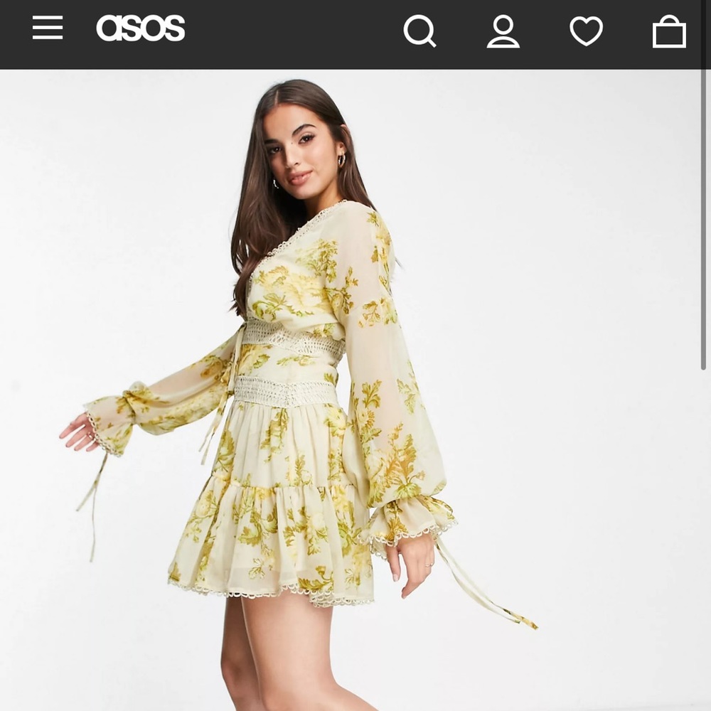 ASOS Lace Insert Mini Dress - Picture 3 of 3